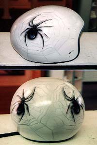 Cincinnati Makeup Artist Jodi Byrne Automotive Black Spider Helmet